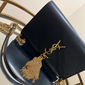Ysl Chain Wallet  Black